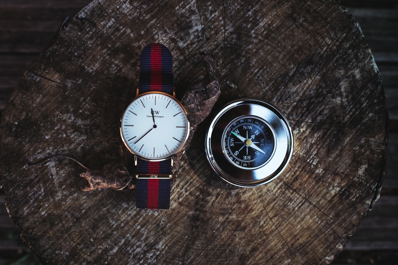 Photo by Valentin Antonucci: https://www.pexels.com/photo/round-silver-colored-analog-watch-beside-compass-691640/